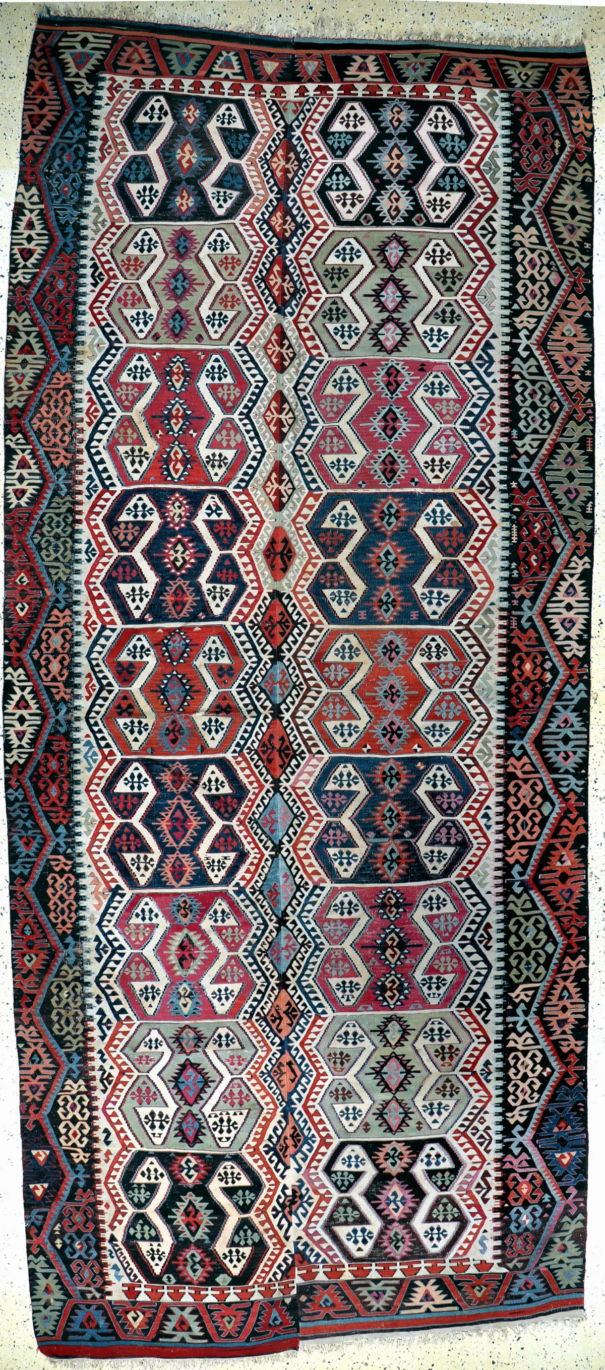 Ayden-Kelim antik, Türkei, 19.Jhd, Wolle auf Wolle, ca. 420 x 185 cm, EHZ: 2