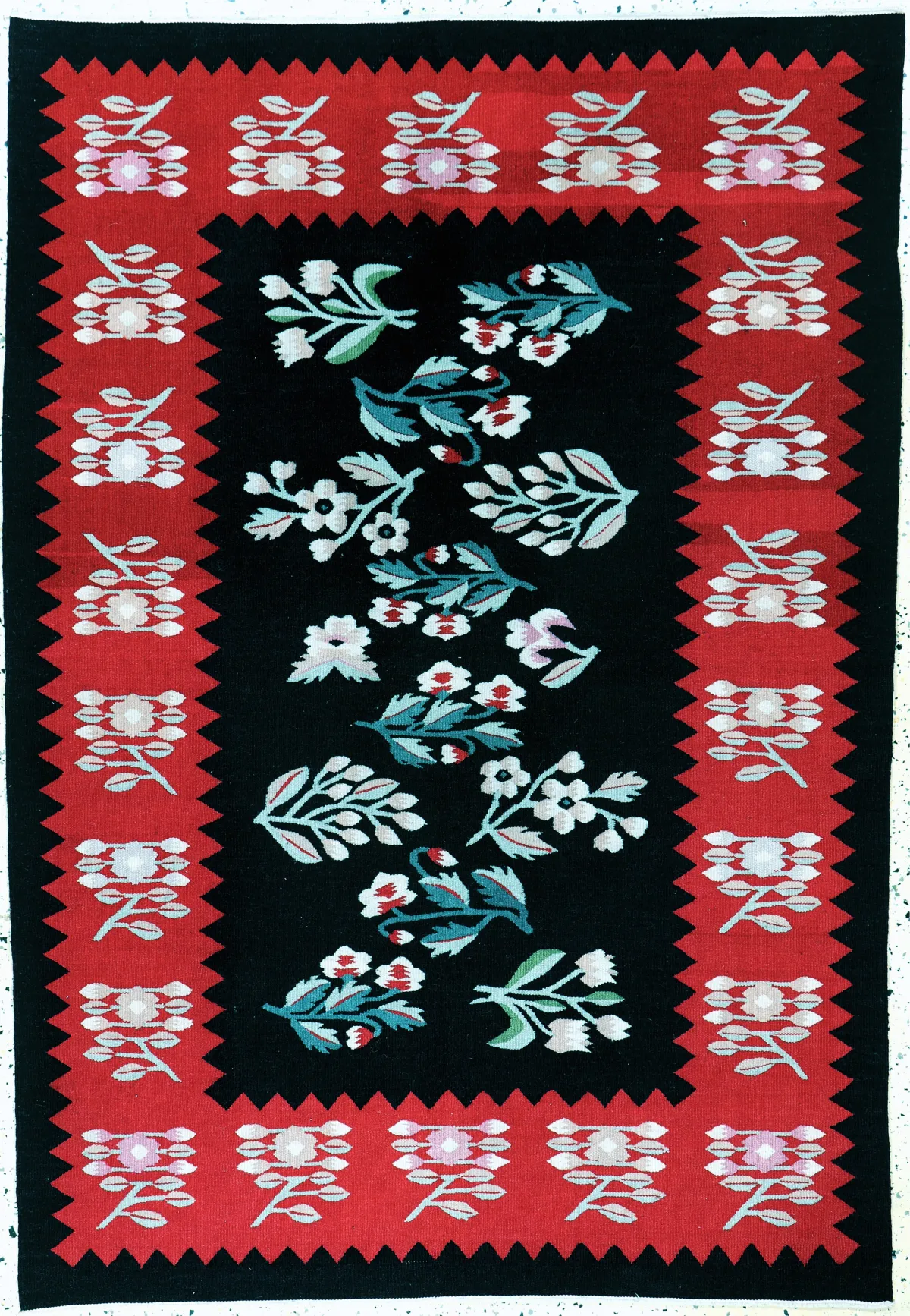 Bessarabian Kilim, Balkans, mid-20th c., wool on cotton, approx. 180 x 125 cm,