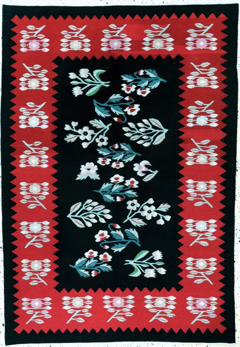 Bessarabian Kilim, Balkans, mid-20th c., wool on cotton, approx. 180 x 125 cm,