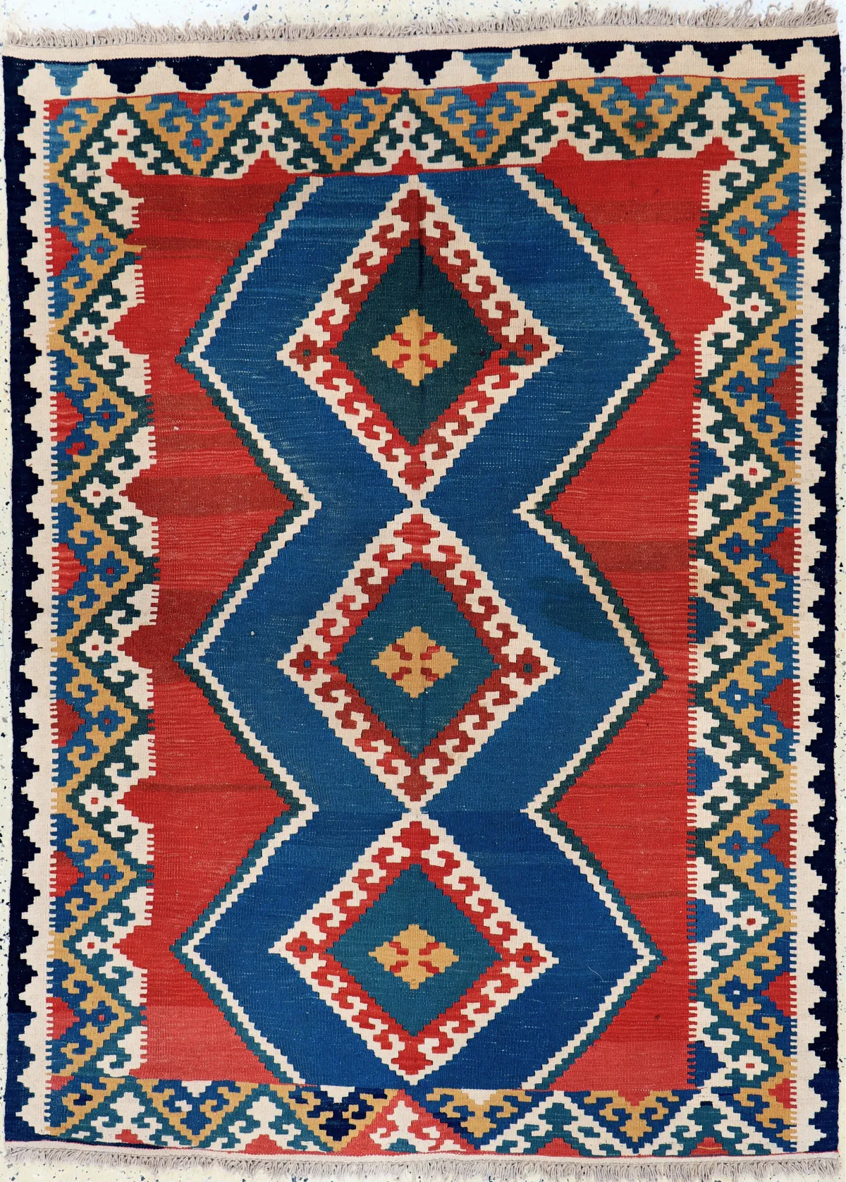Ghaschgai Kilim, Persia, late 20th c., wool on wool, approx. 197 x 145 cm,