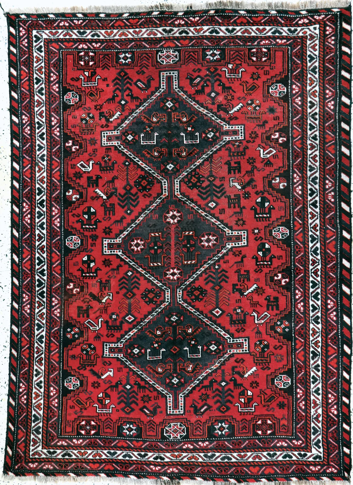 Shiraz oud, Perzië, midden 20e eeuw, wol op wol, ca. 210 x 155 cm, EHZ: 2-3