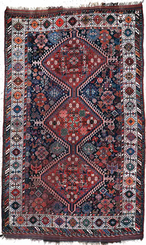 Khamseh antique, Persia, 19th c., wool on wool, approx. 280 x 175 cm, EHZ: 3