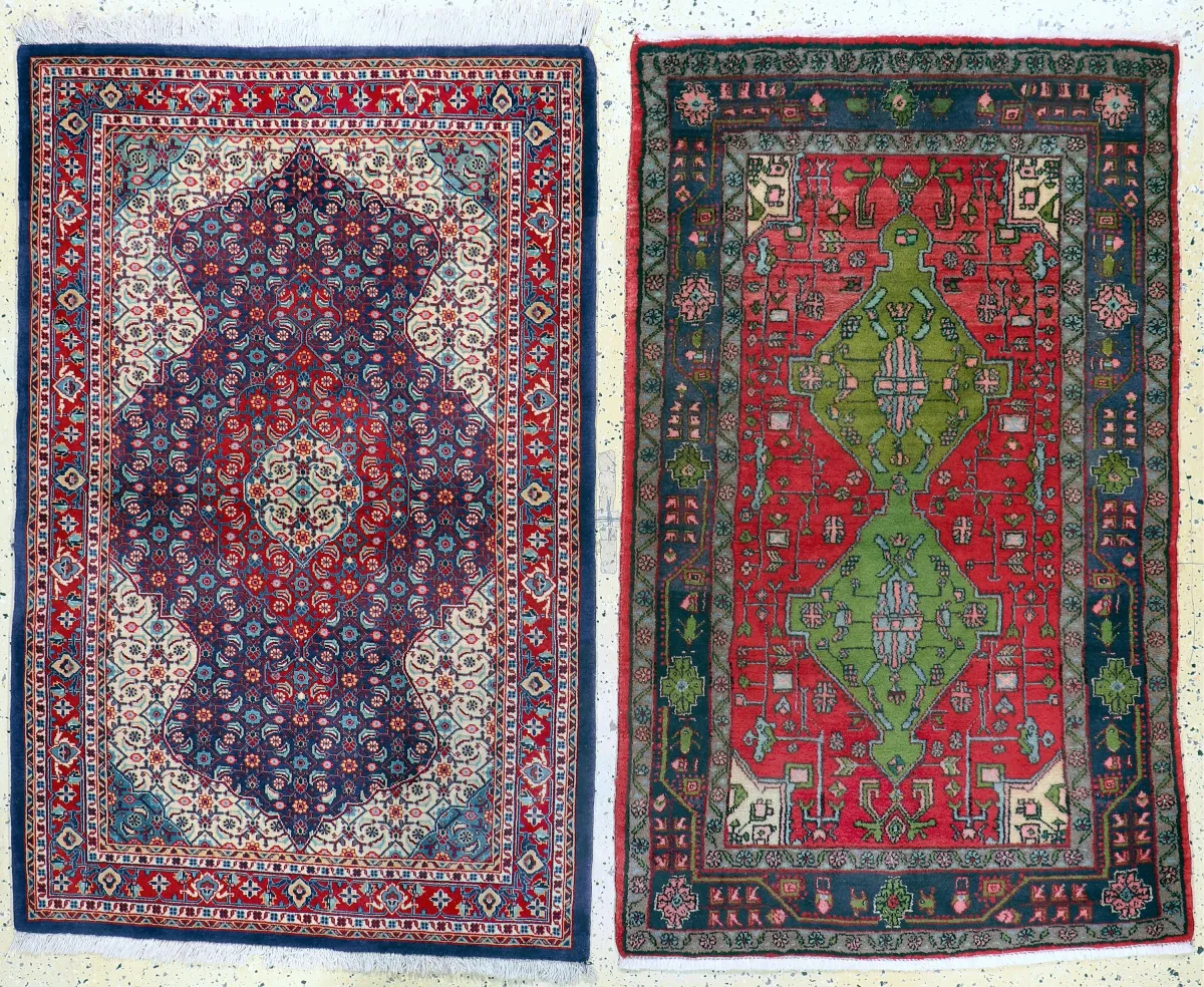 2 lots Sarogh & Koliai, Perzië, eind 20e eeuw, wol op katoen, ca. 160 x 103