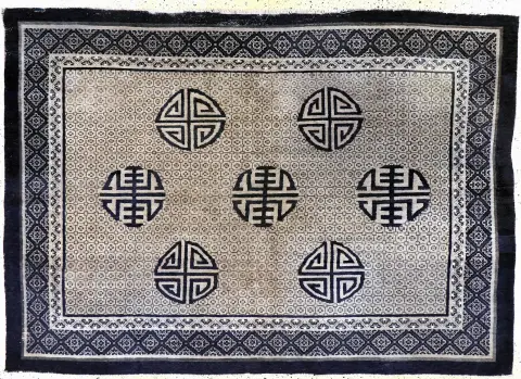 Antique Pao Tow, China, circa 1900, wool on cotton, approx. 260 x 190 cm, EHZ: 3