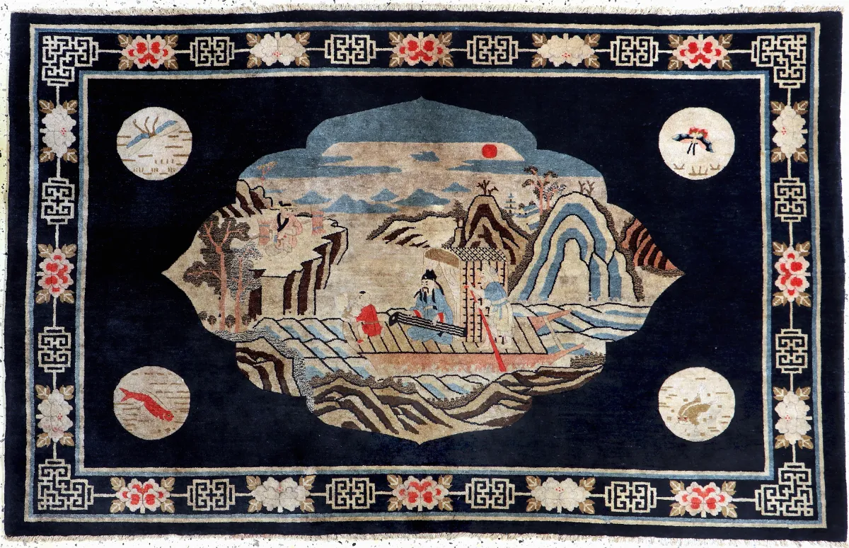 Antikvární Pao Tow, Čína, kolem 1900, vlna na bavlně, cca 205 x 130 cm, EHZ:
