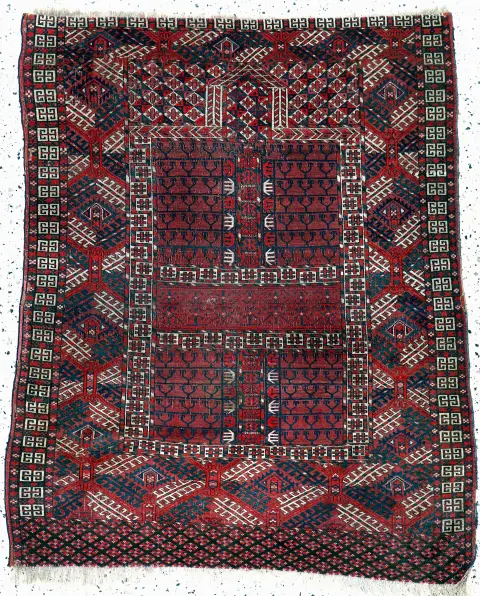Tekke Engsi antique, Turkmenistan, 19th c., wool on wool, approx. 140 x 120 cm, EHZ: 3