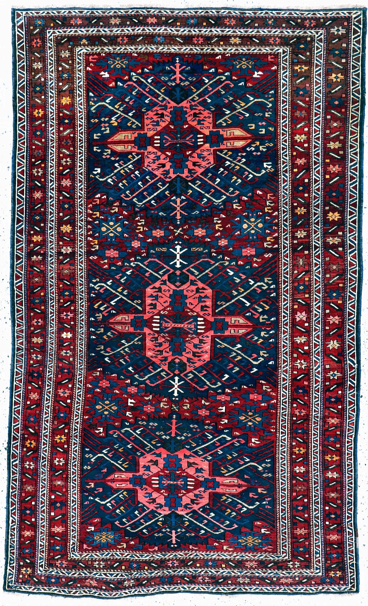 "Seichur" Kazak antique, Caucasus, circa 1900, wool on wool, approx. 242 x 145 cm, EHZ: 2,