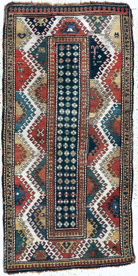 "Borchalu" antique Kazak, Caucasus, 19th century, wool on wool, approx. 265 x 134 cm, EHZ: 4