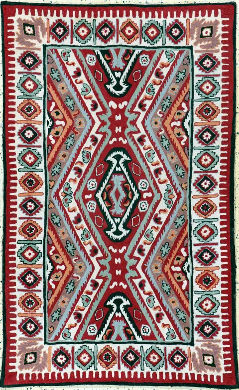 Haft, Indie, koniec XX w., wełna na bawełnie, ok. 144 x 89 cm, EHZ: 1-2