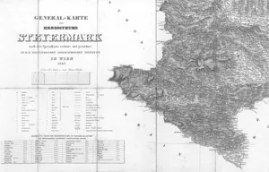 Generální mapa Štýrského vévodství – nakreslená podle speciální mapy v Císařském a královském vojenském zeměpisném ústavu ve Vídni
