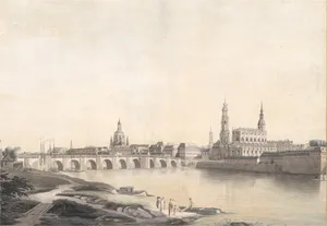 Dresden – Kolorierte Radierung