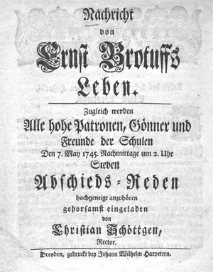 Schöttgen, Christian – Nachricht von Ernst Brotuffs Leben