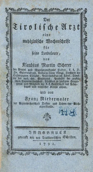 Scherer, Klaudius Martin – Der tirolische Arzt