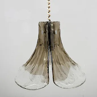 CARLO NASON. Flower-shaped Murano ceiling lamp/pendant lamp by Carlo Nason for Mazzega, 1970s.