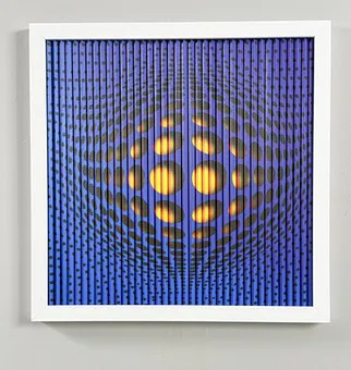 Lena László für Studio Exactly, Lenticular/3d Relief auf Aluminiumplatte mit Lamination, '529 dots'.