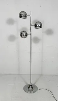 Mid Century Stehlampe/Stehleuchte mit Tulipfuß, Eye Ball, Deutschland, 1970er Jahre.