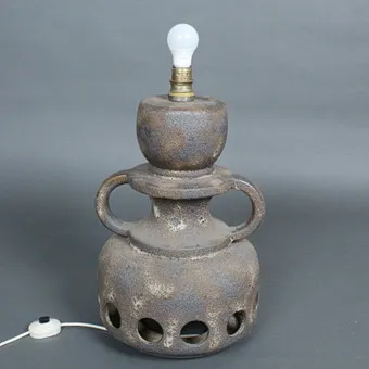 Mid-Century keramische vloerlamp in Fat-Lava stijl uit de jaren 1970.