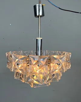 Mid Century Lustr / Stropní lampa od Kinkeldey, Německo, 70. léta.