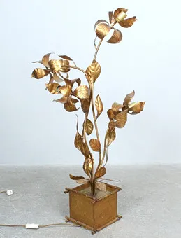 HANS KÖGL. Stojací lampa, Hollywood Regency, 70. léta.