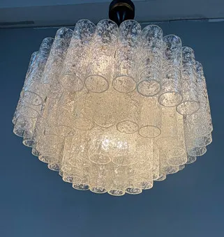 Mid Century Deckenlampe/Kronleuchter von Doria Leuchten, Deutschland, 1970er Jahre.