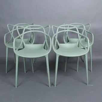 PHILIPPE STARCK & EUGENI QUITLLET for Kartell, four stacking chairs, model '' Masters ''.