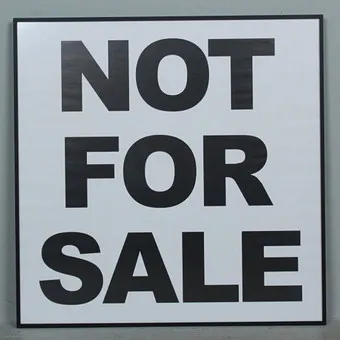 Nieznany artysta, grafika, '' NOT FOR SALE '', w ramie za szkłem.