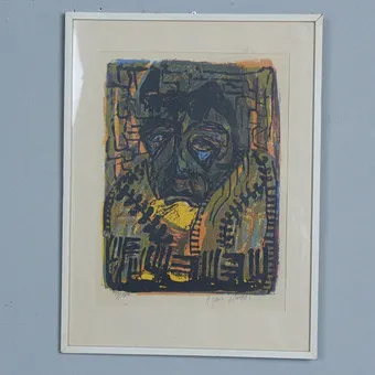 AZARIA MBATHA (1941-2018). Farbsiebdruck, '' Ohne Titel '' , limitiert, 19/60, signiert.