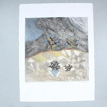 LOUTTRE.B (1926-2012). Etching, '' Terre á cactées '' limited 33/60, signed, (1973).