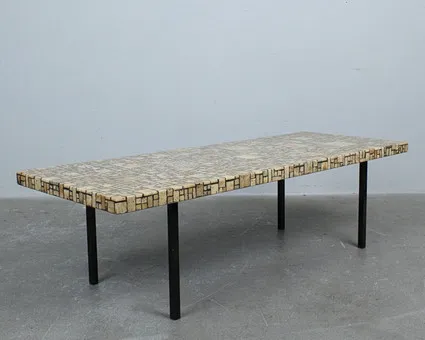 Coffee Table, alabaster, metal, wood, Germany, 1970s.
