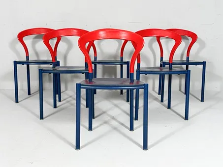 HARTMUT LOHMEYER. für Kusch+Co, 6er Set Stühle/Lotus Stühle, Deutschland, 1980er Jahre.