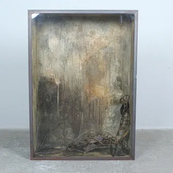WOLFGANG STILLER. Wall box. '' Sculptural object '', signed, dated, April 1989, unique piece.