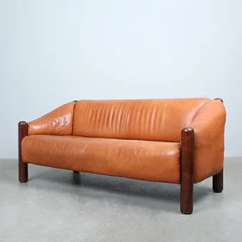DE SEDE. Three-seater, model '' DS-27 B '', leather, 1980s, rare example.