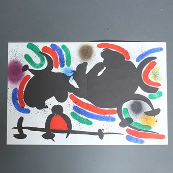 JOAN MIRÓ. WEDŁUG. Oryginalna litografia IV, '' Abstrakcja ''.