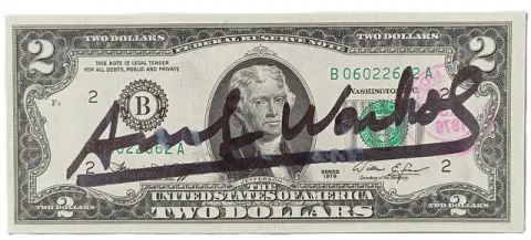 WARHOL, ANDY. NACH. „Two Dollar Bill“ mit Signatur, 1976.