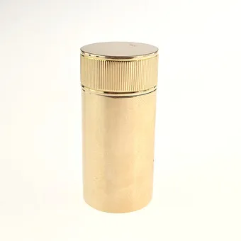 Szkatułka ze złota 14K, cylindryczna ścianka z zakrętką.