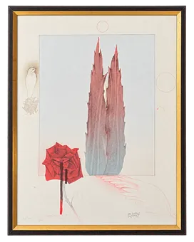 BRUNI, BRUNO. "Mezzogiorno", 1982, litografia kolorowa na papierze z cyklu pór dnia.