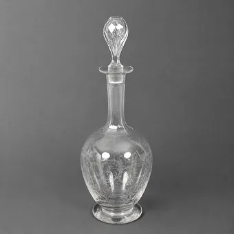 KARAF met STOP – eind 19e/begin 20e eeuw, kleurloos glas.