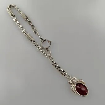 Zakhorlogeketting met figuratieve hanger - zilver.