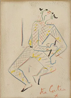 Jean Cocteau (1889 Maisons-Laffitte - 1963 Milly-la-Forêt u Paříže) - „Arlequin“.