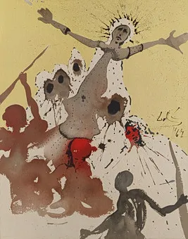 DALÍ, SALVADOR. "Arise, Barak and Lead', Farblithographie auf Bütten.