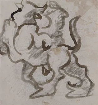 LIPSCHITZ, JACQUES. Studie k Únosu Európy, akvarel.