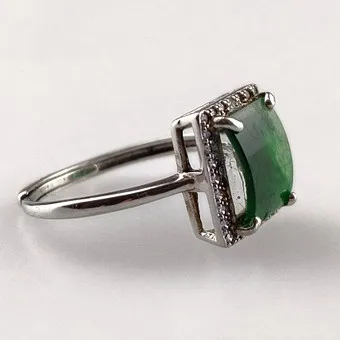 Bague jade - argent sterling 925/000.