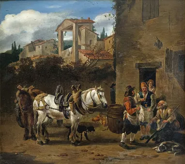 ELLA LIEHR-MELIOR (1896-?) - POSTÓJ W ZAJAZDZIE.
