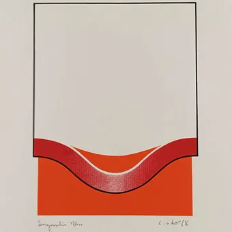 UNBEKANNTE/R KÜNSTLER/IN. Konkrete Komposition, 1968, Druckgrafik auf Papier.