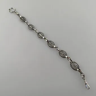 JUGENDSTIL-TASCHENUHRENKETTE, SILBER.