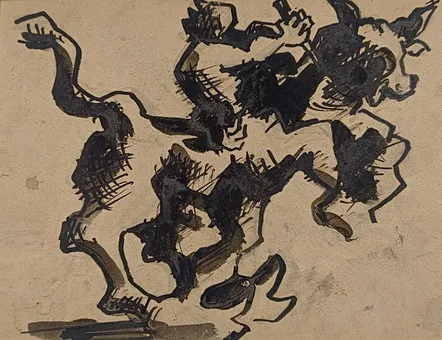 LIPSCHITZ, JACQUES. Studie zum Raub der Europa, Tinte auf Papier.