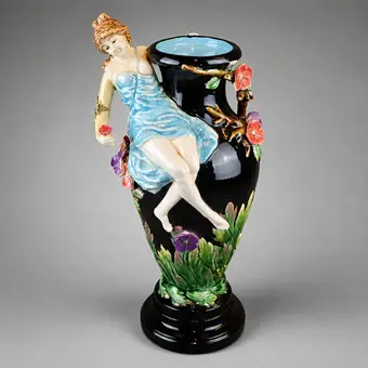 GROSSE JUGENDSTIL-VASE - Böhmen, Eichwald, um 1900/10.