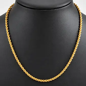 Collier corde torsadé 18K - Or jaune 750.