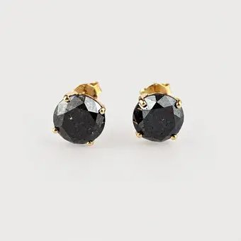 14K-Goldohrstecker mit schwarzen Diamanten - ca. 6,57ct.