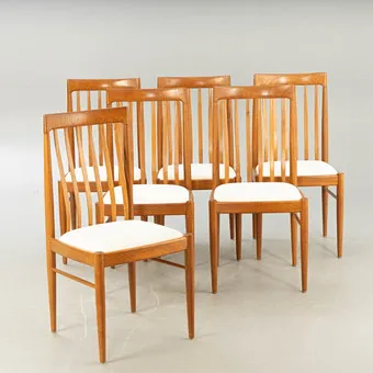 BRAMIN. Six dining chairs in teak, Denmark (6).